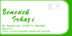 benedek irhazi business card